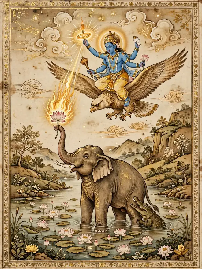 Gajendra Moksha — The Elephant Who Called for Help
