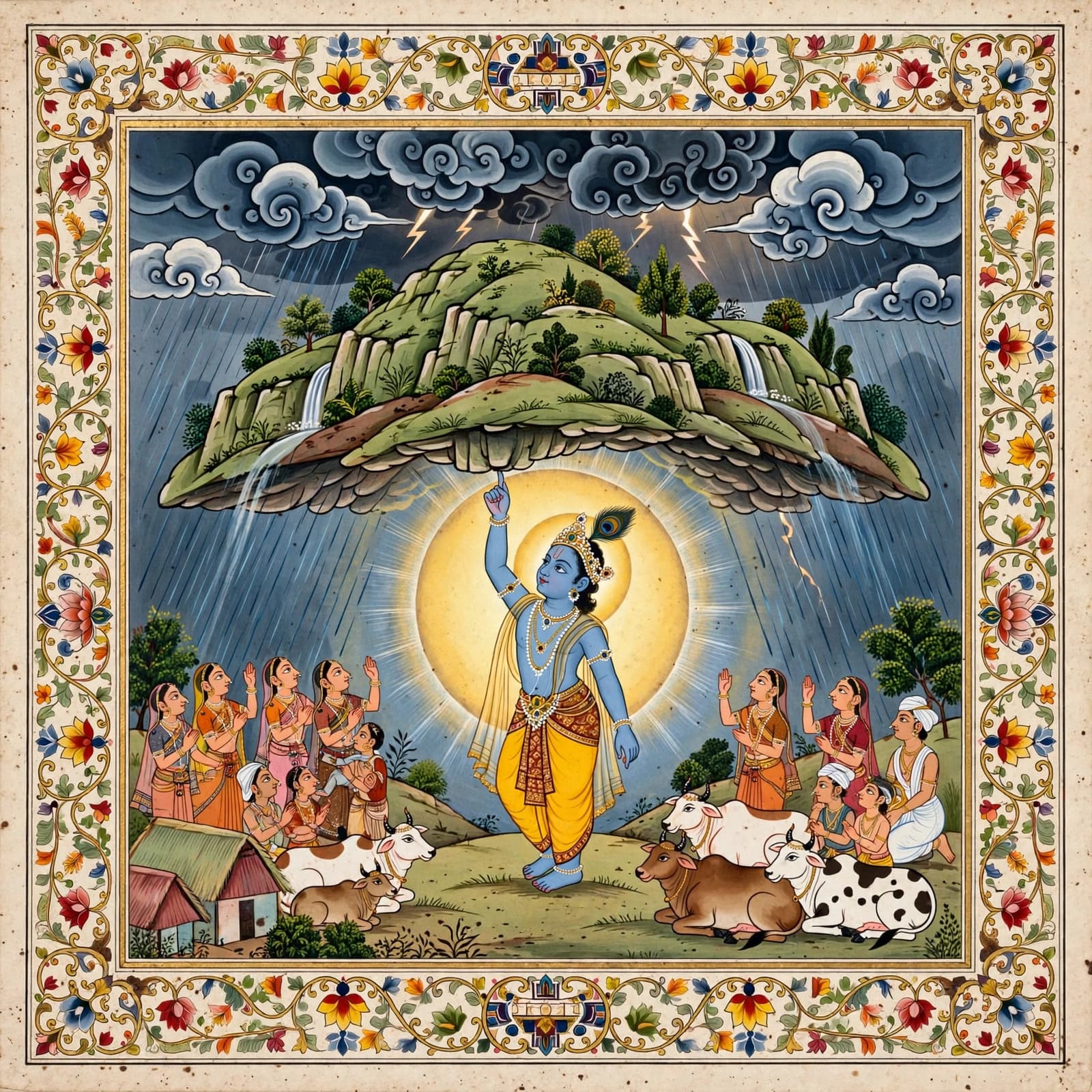 Krishna ne Uthaaya Govardhan